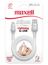 MAXELL CABLE JELLEEZ 4FT BLANCO LIGHTNING/USB 4X12