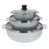 JUEGOS DE CALDEROS NATURAL TAPA DE VIDRIO