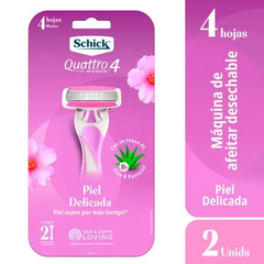 SCHICK QUATTRO MUJER PIEL DELICADA 2 UND