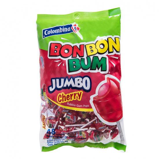 PALETA BON BON BUM CHERRY COLOMBINA 48 UND