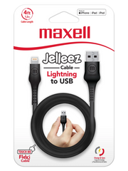 MAXELL CABLE  JELLEEZ NEGRO 4FT LIGHTNING/USB