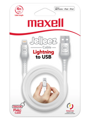 MAXELL CABLE JELLEEZ 4FT BLANCO LIGHTNING/USB 4X12