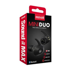 MAXELL AUDIFONOS BT MINI DUO TWS NEGRO 6X6X1