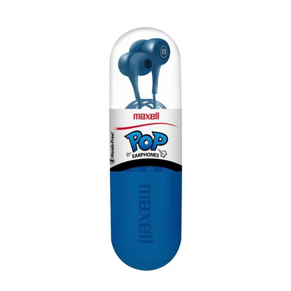 MAXELL AURICULAR POP DISPLAY AZUL C/MIC 10X1