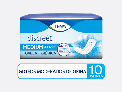 TENA MUJER DISCREET MEDIUM ( 12 paquetes de 10 unidades)