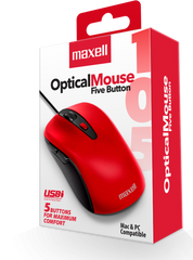 MAXELL OPTICAL MOUSE ROJO MOWR-105