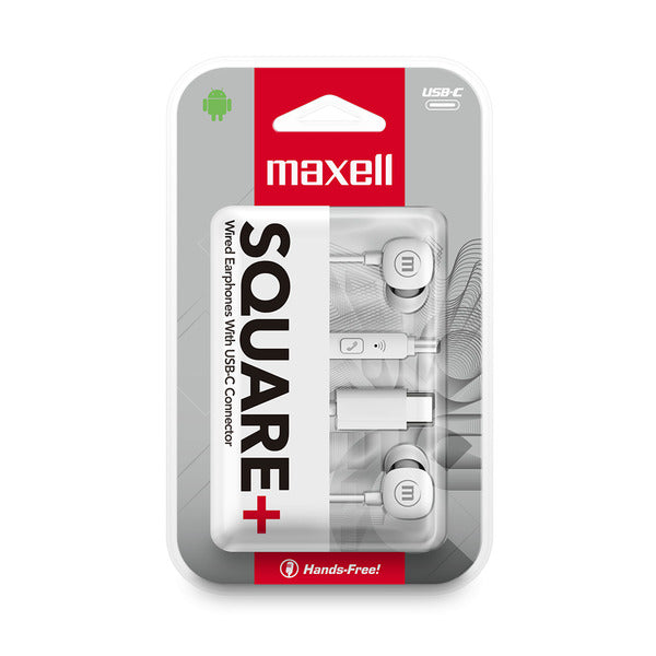 MAXELL AURICULAR USB-C SQUARE+BLANCO 6X6X1