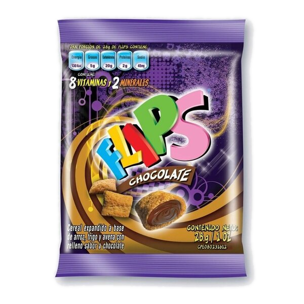 FLIPS CHOCO 12 FUNDITAS DE 28 G