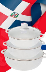 JUEGO DE CALDEROS NATURAL (DOMINICANO) 18CM -24CM -30CM