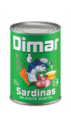 SARDINAS DIMAR EN ACEITE VEGETAL 24X425Gr.