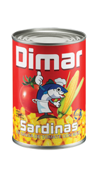 SARDINAS DIMAR EN SALSA DE TOMATE CON MAIZ 24X425Gr.