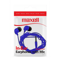 MAXELL IN BAX AURICULAR C/MIC AZUL 4X25