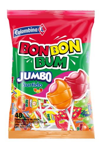 PALETAS BON BON BUM SURTIDAS JUMBO 48 UND