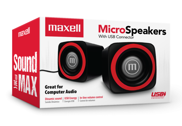 MAXELL BOCINAS USB MICRO  ROJA 4X10X1