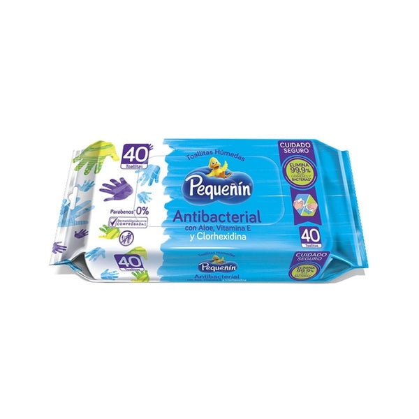 TOALLAS HUMEDAS PEQUENIN ANTIBACTERIAL 40 UND