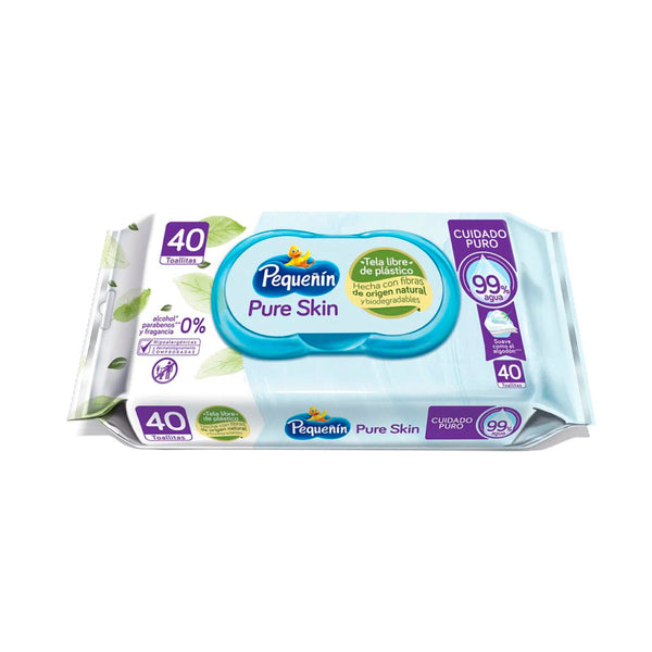 TOALLA HUMEDA PEQUEÑIN PURE SKIN 40 UND