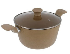 IMUSA TERRA OLLA ARENA TAPA DE VIDRIO 24 CM