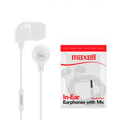 MAXELL IN BAX AURICULAR C/MIC BLANCO 4X25
