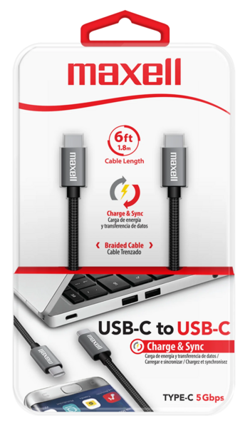 MAXELL CABLE 6FT  GRIS USB-C/USB-C4 4X12