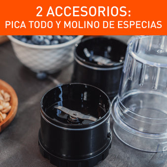 Licuadora Profesional IMUSA Ultraforce 2X Plateada + Picatodo + Molino