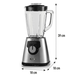Licuadora IMUSA Ultraforce + 2V, 1000W, Vidrio, 2.2L, Acero inoxidable