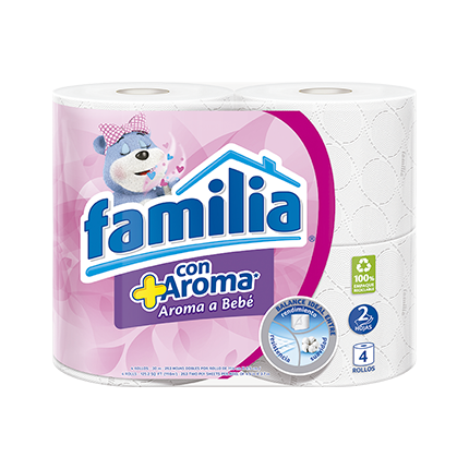 PAPEL FAMILIA  AROMAX BEBE (12 PAQUETES  X 4 ROLLOS)