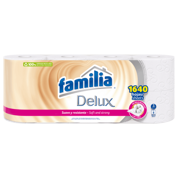 FAMILIA PAPEL DELUX (FARDO DE 5 PAQUETES  X 8 ROLLOS)