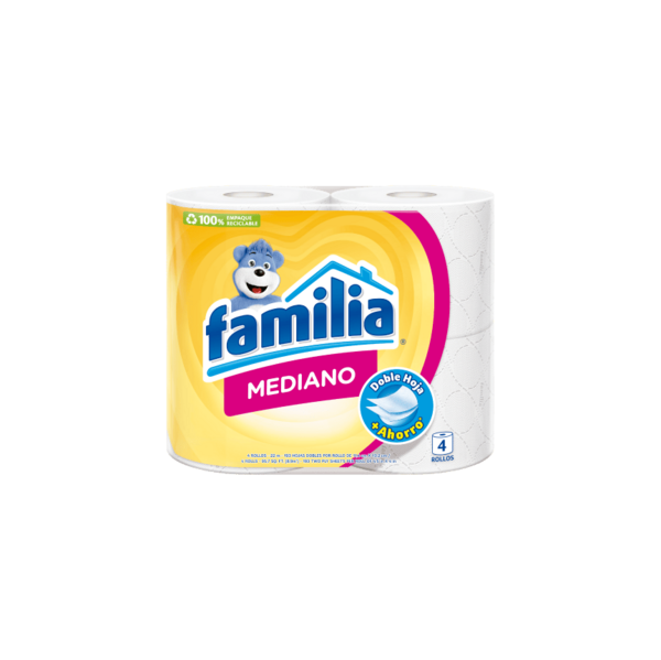 PAPEL FAMILIA MEDIANO (12 PAQUETE POR 4 ROLLO)