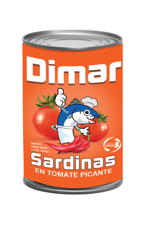 SARDINAS DIMAR EN SALSA DE TOMATE PICANTE 24X425Gr.
